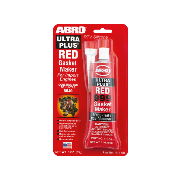 Abro ULTRA PLUS&#174; 999 RTV SILICONE GASKET MAKER RED