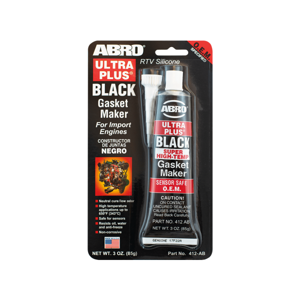 Abro ULTRA PLUS&#174; 999 RTV SILICONE GASKET MAKER BLACK