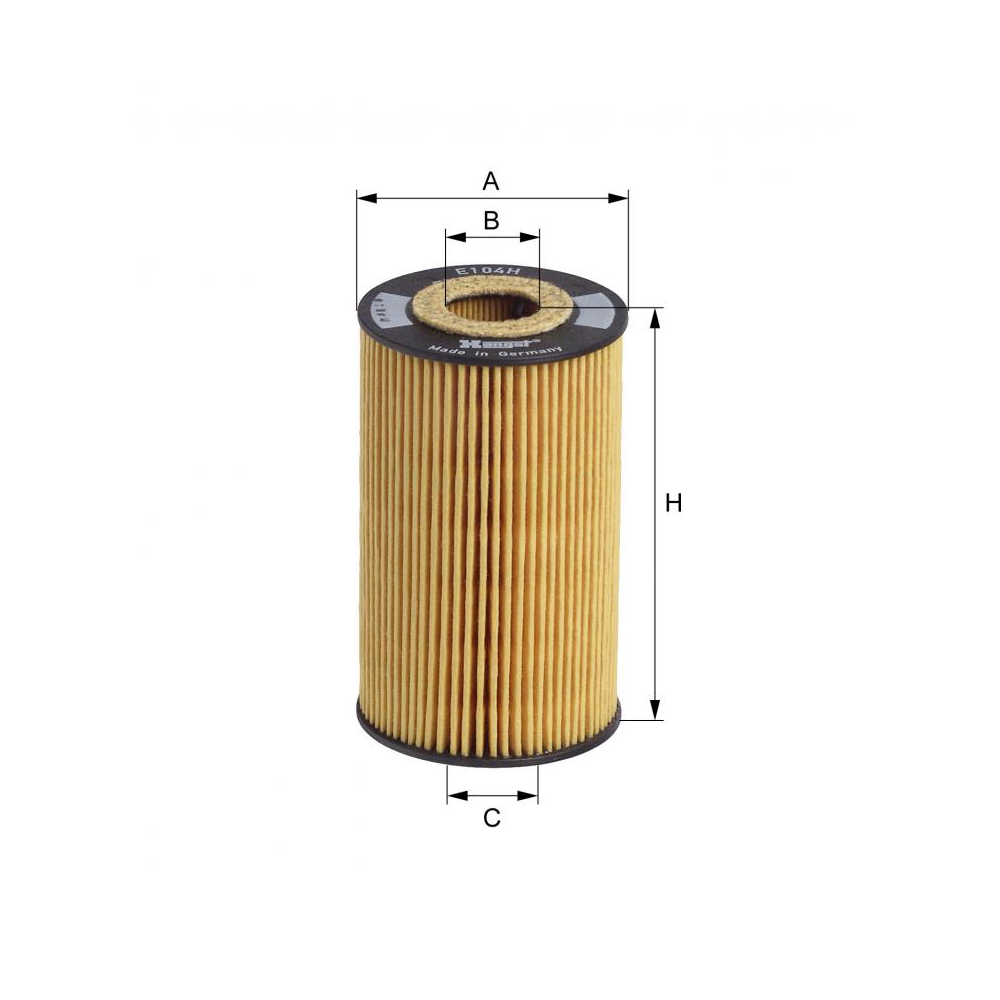 Hengst Oil filter E104H D43